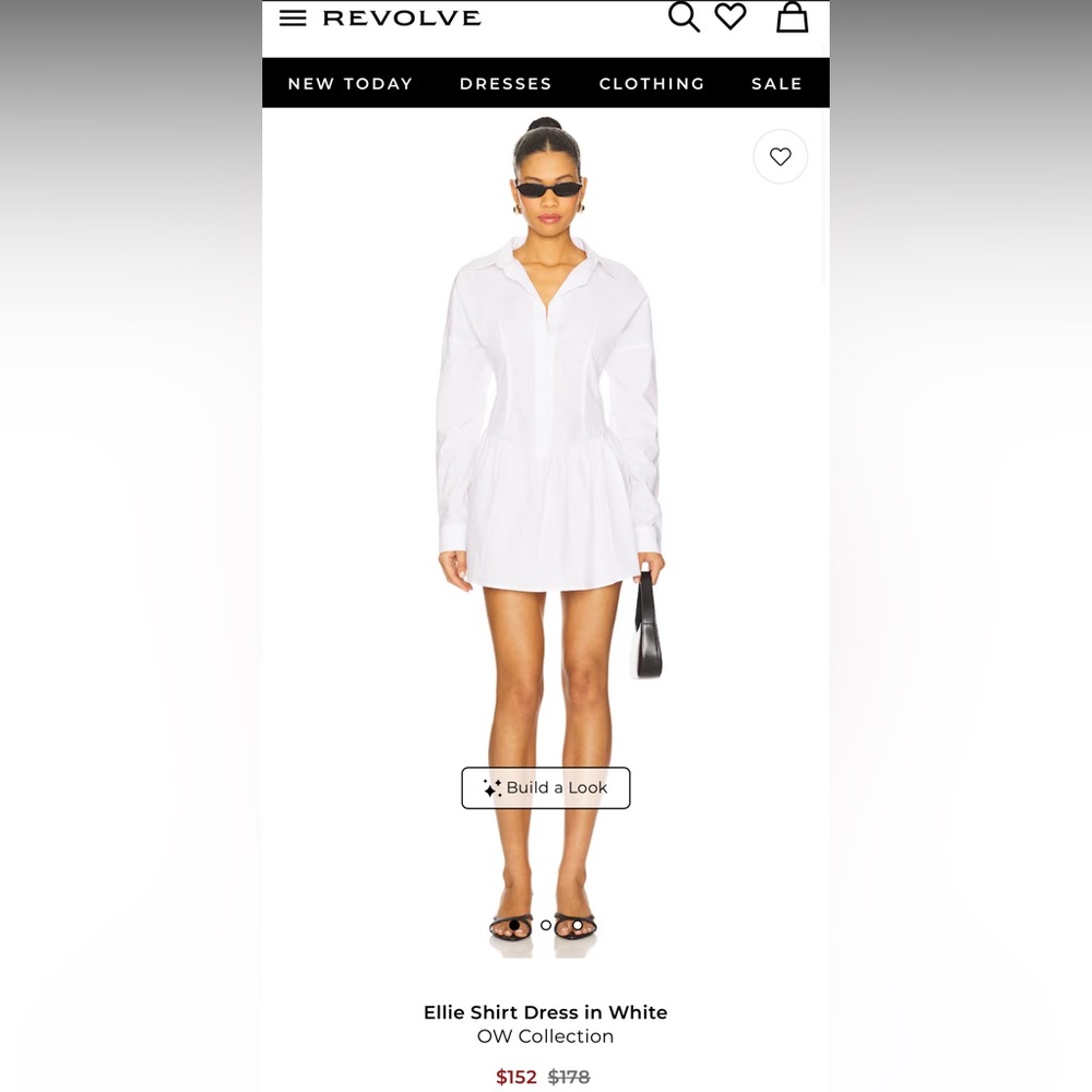 NWT REVOLVE OW Collection Ellie T-Shirt Boyfriend Dress White size XS